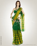 MSO-3096 Green & Gold Pure Organza Silk Saree