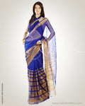 MSO-3114 Navy Blue & Gold Pure Organza Silk Saree