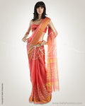 MSO-3143 Pink & Gold Pure Organza Silk Saree