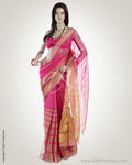 MSO-3151 Pink & Gold Pure Organza Silk Saree