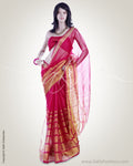 MSO-3152 Pink & Gold Pure Organza Silk Saree