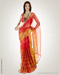 MSO-3157 Pink & Gold Pure Organza Silk Saree