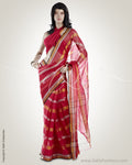MSO-3179 Pink & Gold Pure Organza Silk Saree