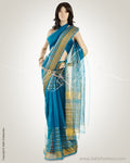 MSO-3191 Blue & Gold Pure Organza Silk Saree