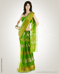 MSO-3193 Green & Gold Pure Organza Silk Saree