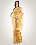 MSO-3196 Beige. & Gold Pure Organza Silk Saree