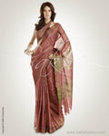 MSO-3715 Pink & Green Pure Tussar Silk Saree
