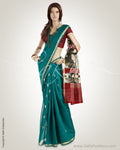MSO-3817 Blue & Red Pure Tussar Silk Saree