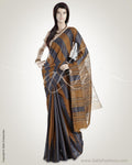 MSO-3821 Grey & Mustard Pure Tussar Silk Saree
