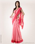 MSO-4084 - Gold & Pink Pure Chanderi  Saree