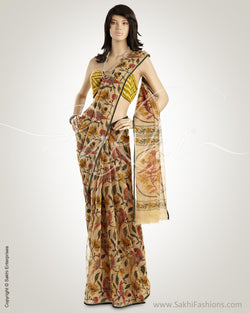 MSO-4785 Beige & Multi Pure Kota Cotton Saree