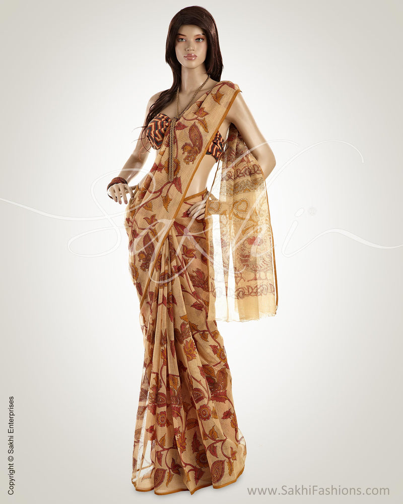 MSO-4800 Beige & Multi Pure Kota Cotton Saree