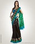 MSO-5201 - Black & Green Pure Silk Saree