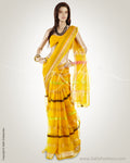 MSO-5923 Yellow & Gold Pure Organza Silk Saree