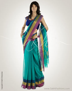 MSO-5957 Green & Multi Pure Silk Kota Saree