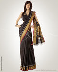 MSO-6597 - Black & Gold Pure Silk Kota Saree