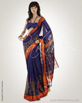 MSO-6728 Blue & Multi Blended Silk Saree