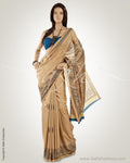 MSO-6732 Beige & Blue Blended Tussar  Saree