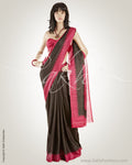 MSO-6733 Black & Pink Blended Tussar  Saree