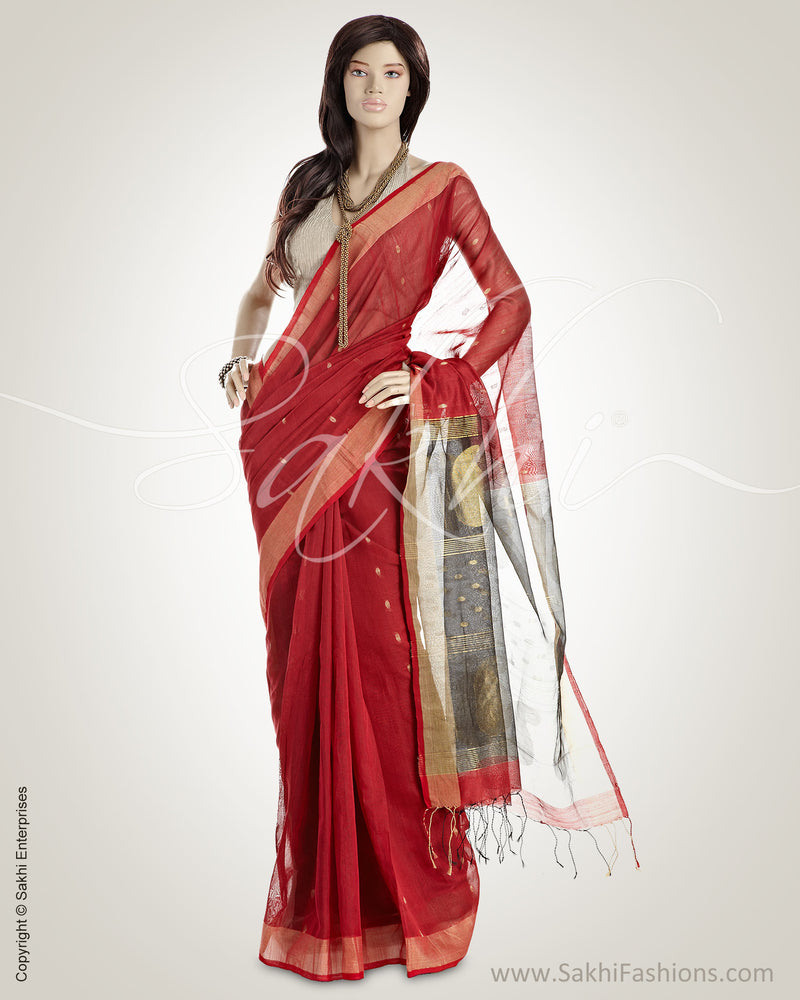 MSO-6794 Red & Black Pure Matka silk Saree
