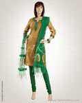 MSO-7714 Beige & Green Brocade Salwar