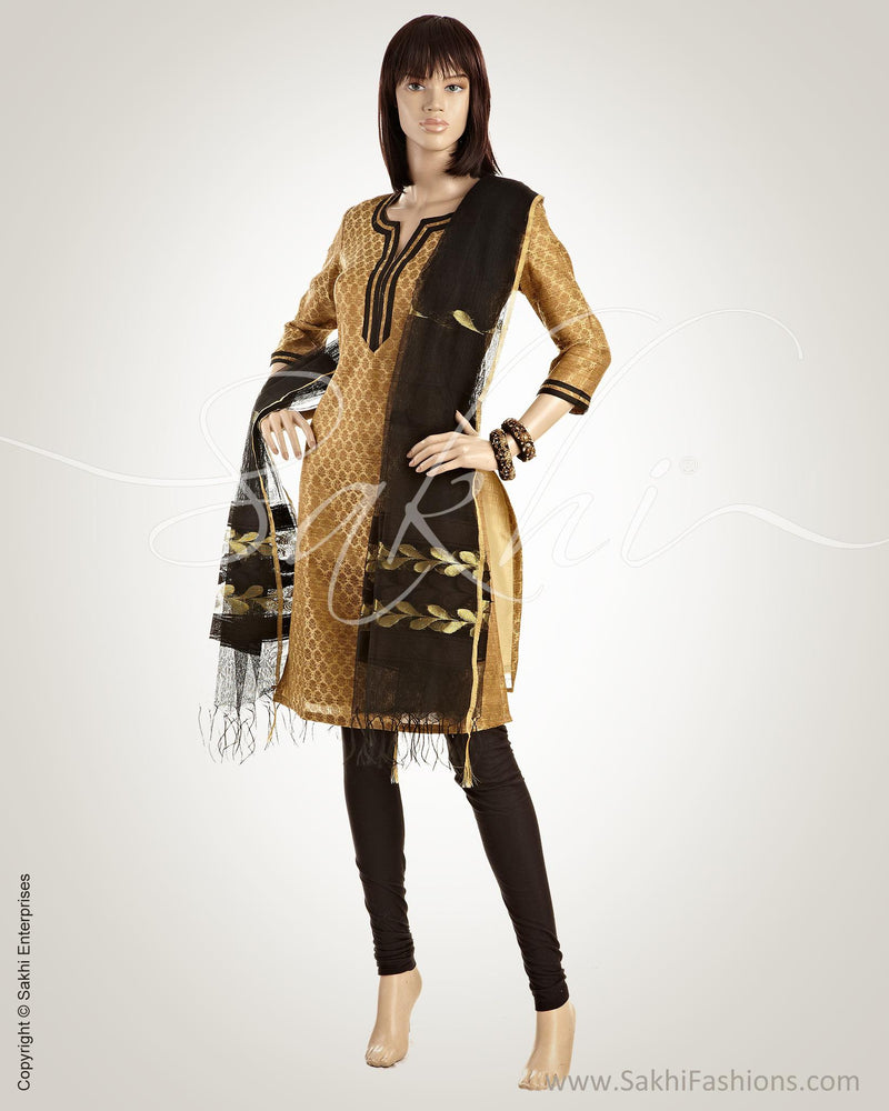 MSO-7716 Beige & Black Brocade Salwar