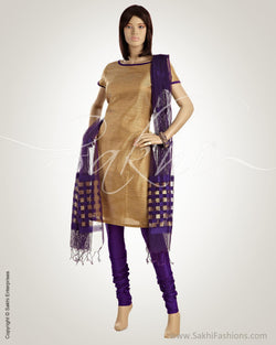 MSO-7718 Beige & Purple Brocade Salwar