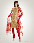 MSO-7719 Beige & Red Brocade Salwar