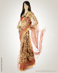 BGM-AA6 Rust & Black Silk Kota Saree