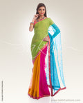 PG3-0009 Yellow & Pink Chiffon Saree