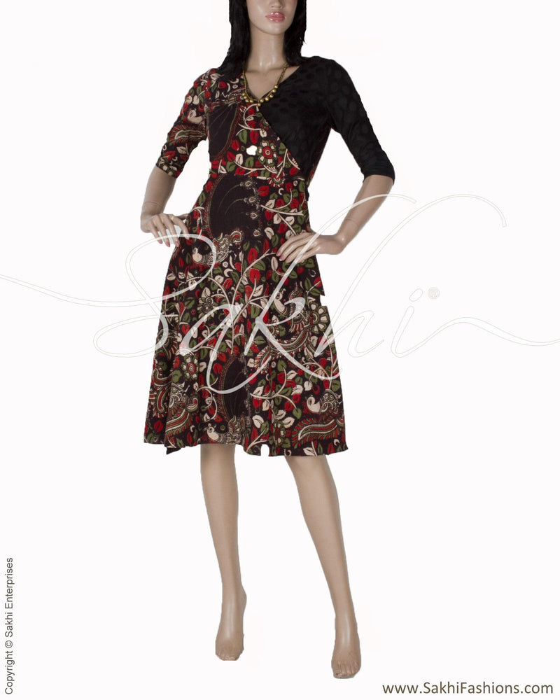 RTN-18859 - Black & Multi Pure Cotton Frock