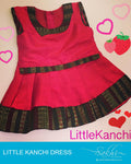 RTO-12052 - Pink & Multi Pure Kanchipuram Silk Frock