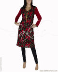 RTO-22085 - Black & Red Pure Georgette Silk Top