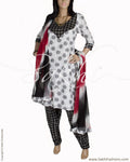 RTO-2517 - Black & White Pure Cotton Chudidhar