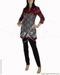 RTO-3675 - Grey & Maroon Pure Cotton Top