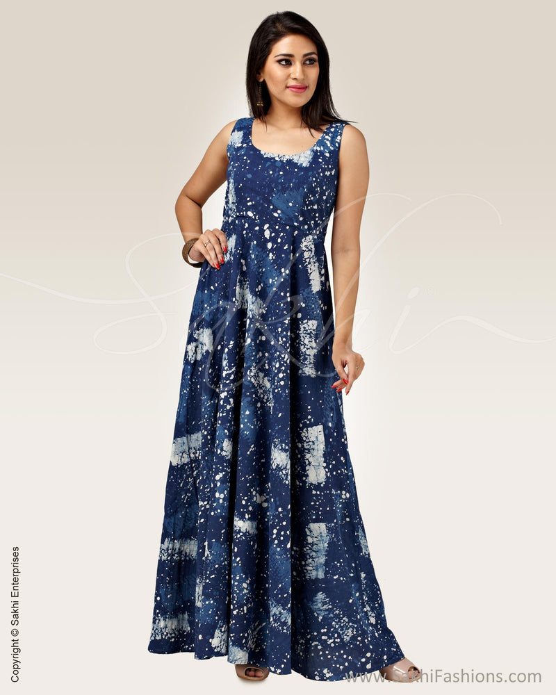 RTP-10352 - Blue & White Pure Cotton Dress