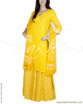 RTP-17582 - Yellow &  Pure Cotton Kurtha Pallazzo