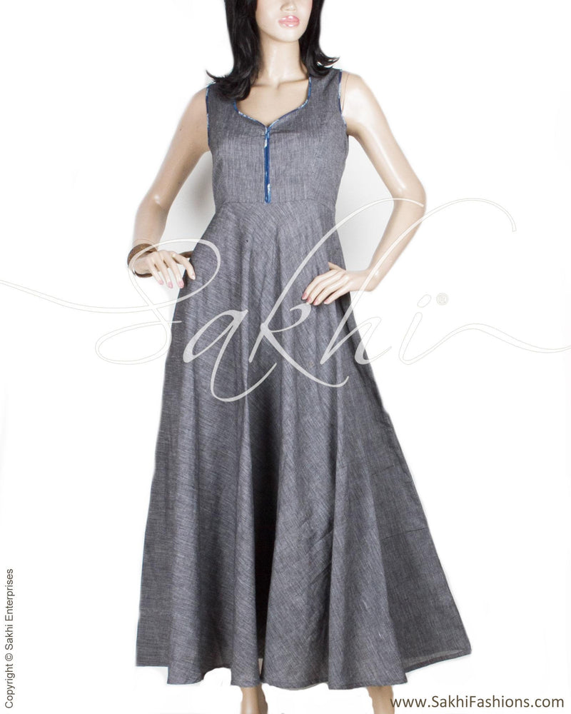 RTP-19203 - Grey & Black Pure Cotton Dress