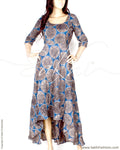RTP-19291 - Blue & Grey Pure Cotton Dress