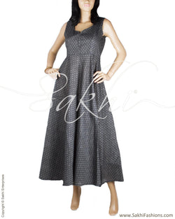 RTP-20767 - Grey & Black Pure Cotton Dress