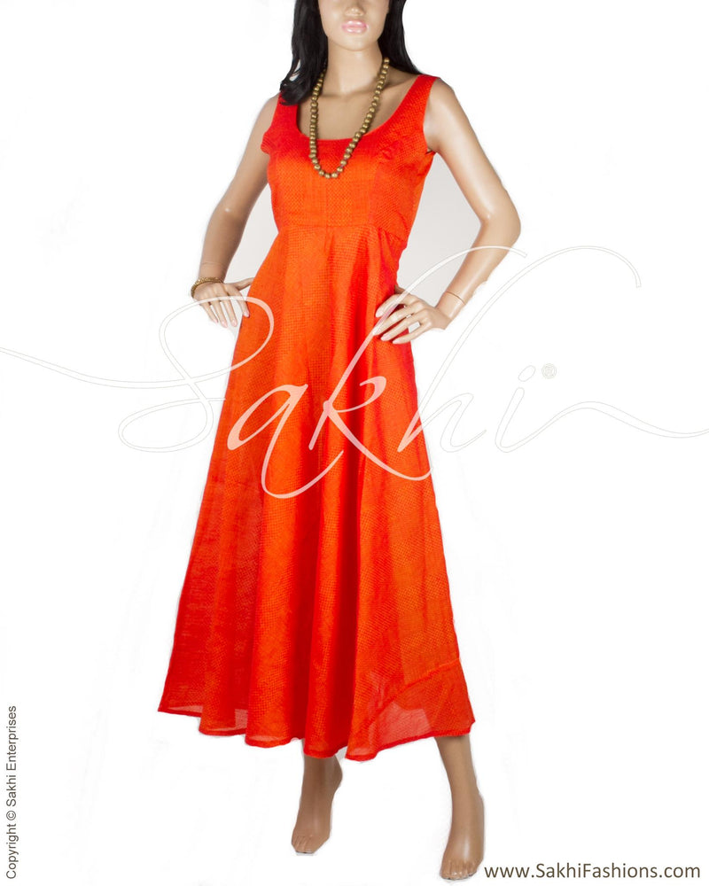 RTP-20779 - Orange &  Pure Cotton Dress