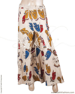 RTP-22249 - Beige & Multi Pure Cotton Pallazzo