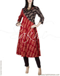 RTP-22465 - Maroon & Black Pure Cotton Kurtha