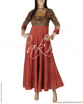 RTP-24135 - Maroon & Grey Pure Cotton Kurtha