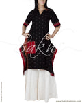 RTP-24273 - Black & Red Pure Cotton Kurtha