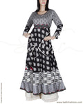 RTP-24274 - Grey & Black Pure Cotton Kurtha
