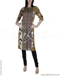 RTQ-10666 - Beige & Multi Pure Silk Kurtha