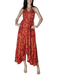 RTQ-1206 - Maroon & Multi Lycra Dress