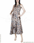 RTQ-12376 - Blue & Black Silk & Cotton Dress