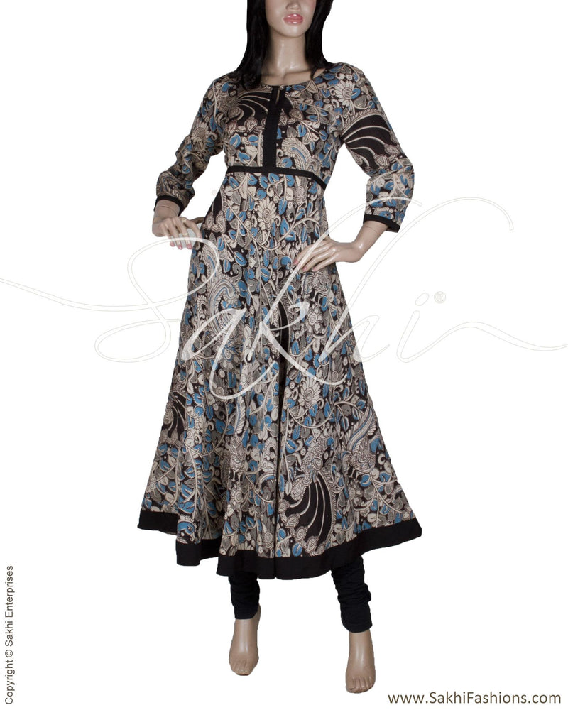RTQ-12387 - Beige & Multi Pure Cotton Silk Dress